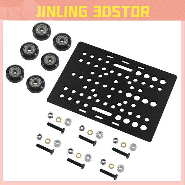V-Schlitz Portal Set für V-Slot Aluminiumprofile mit Rädern, Schwarz, 20-80mm - Bild 1