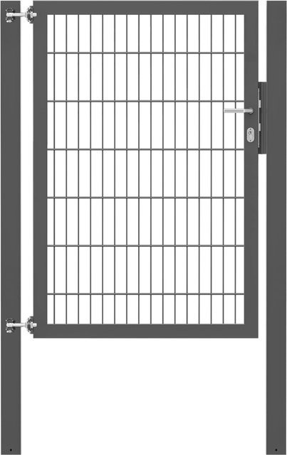 Einzeltor Flexo Plus in Anthrazit mit Pfosten, Breite: 100 cm, Höhe: 140 cm, Pfosten: 80 x 80 cm - Bild 1