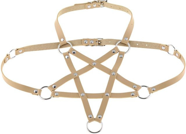 YIRAN Körpergeschirr Halskette, Leder, beige, Unisex - Bild 1
