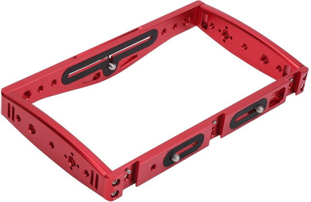 Igeteck Universal Metall Handy Halterung Live Käfig mit Mikrofon- und Lichtaufnahme in Schwarz und Rot - Bild 1