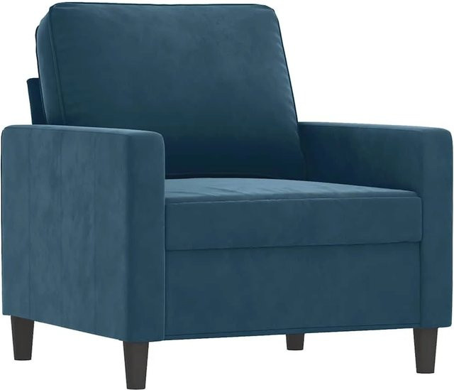vidaXL Sessel Blau aus Samt mit Armlehnen und Metallgestell - Bild 1