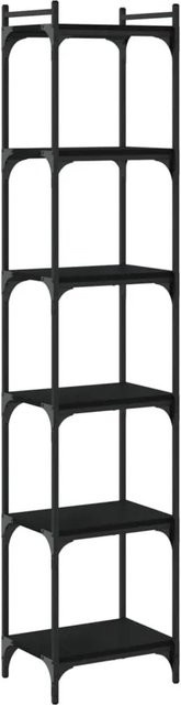 vidaXL Bücherregal im Industrial Design mit 6 Böden, Schwarz, B/T/H: 40 x 30 x 188 cm - Bild 1