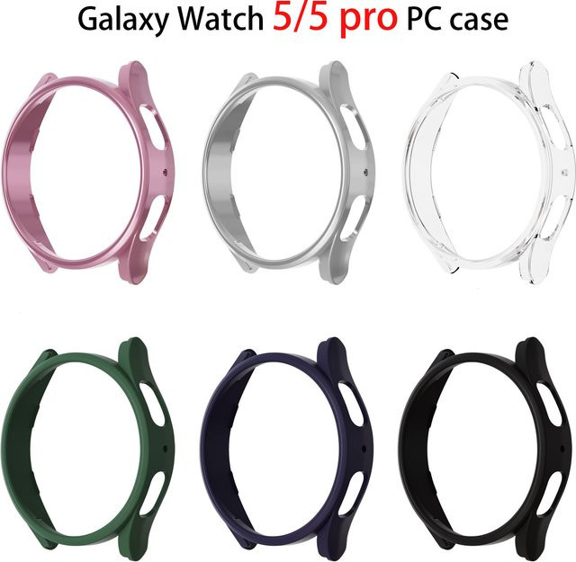 Samsung Hülle für Galaxy Watch 5 Pro 45 mm, PC-Stoßstangenabdeckung, Silber - Bild 1