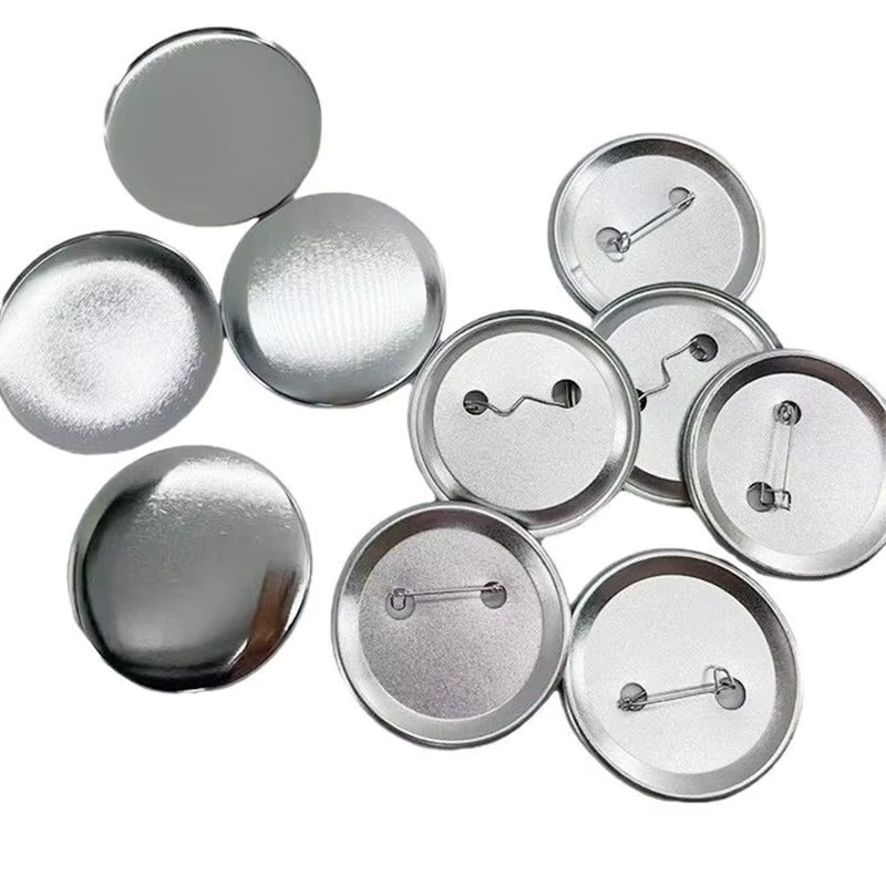 ZYF Blanko-Abzeichen Set mit Eisenoberseite und Kunststoffunterseite in Silber, 37mm Durchmesser - Bild 2