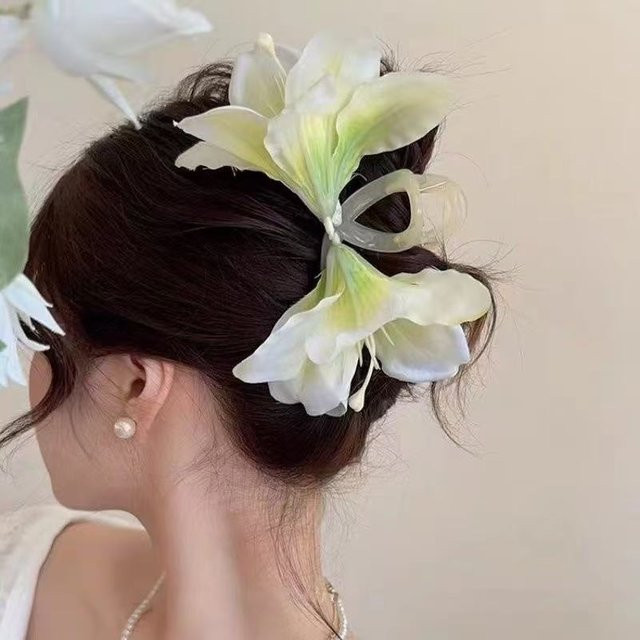 YULIN Haarspange Lilienblüte, weiß, Damen - Bild 1
