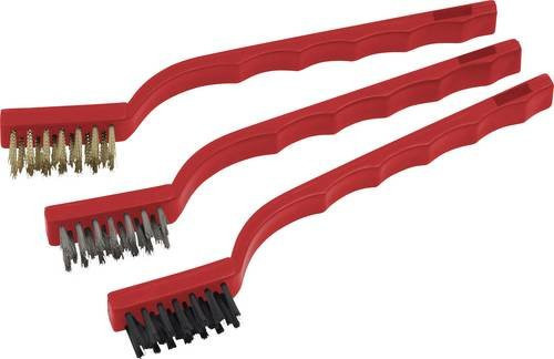 Meister Drahtbürsten Set 3-teilig aus Messing, Stahl und Nylon, Länge: 170 mm - Bild 1