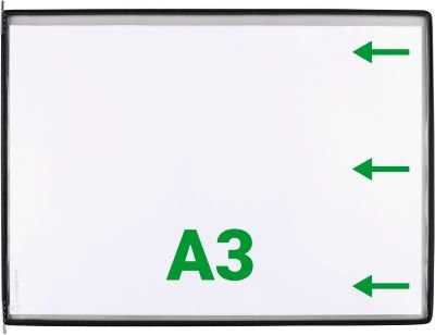 Tarifold Sichttafel DIN A3 quer in Schwarz, 10 Stück mit Metalldrehzapfen für alle Trägersysteme - Bild 1