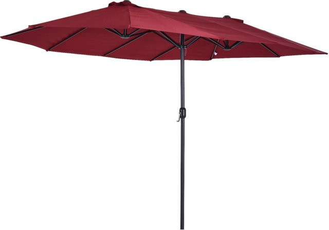 Outsunny Marktschirm in Weinrot aus Metall und Polyester, B: 270 cm, H: 240 cm, L: 460 cm - Bild 1
