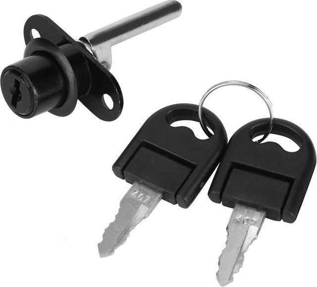2er-Set mfySpace Sicherheitsschloss für Kleiderschränke und Aktenschränke mit Schlüsseln in Schwarz (19mm Kopf) - Bild 1