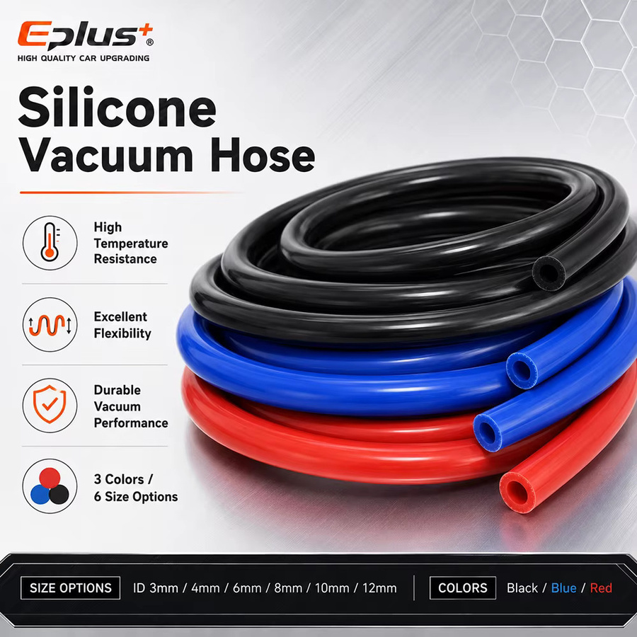 EPLUS Universeller Silikon-Vakuumschlauch Hitzebeständig und Flammhemmend für Auto und Motorrad, ID 3mm-12mm, Farben: Rot, Blau, Schwarz und Multicolour - Bild 3
