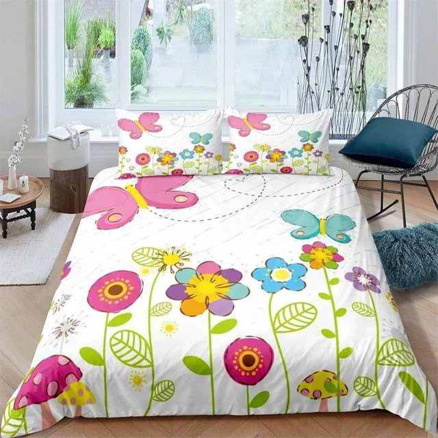 3-teiliges Bettwäscheset JMG Household Supplies mit Tierpflanzen und Blumen-Print, Mikrofaser, Multicolor, B/H: 135 x 200 cm - Bild 1