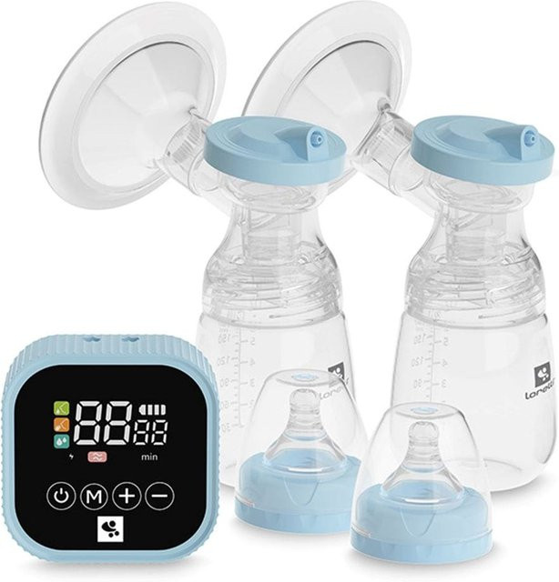 Lorelli Elektrische Doppelmilchpumpe Eva in Blau mit 180ml Fassungsvermögen und Timer - Bild 1