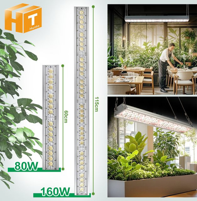 Hunta Vollspektrum LED-Wachstumslampe 180W in Silber und Weiß mit SMD2835, IR 730nm und UV 395nm für Gewächshaus, Gemüse und Blumen - Bild 1