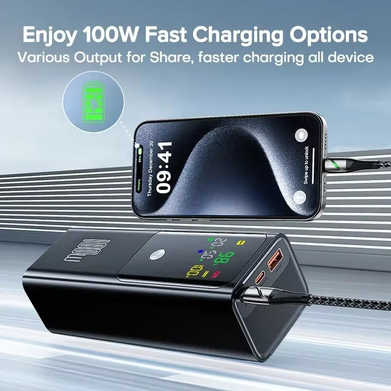 PD100W Power Bank mit 20000 mAh Kapazität und Schnellladefunktion für Laptop und iPhone, USB-C, in Schwarz oder Silber - Bild 5