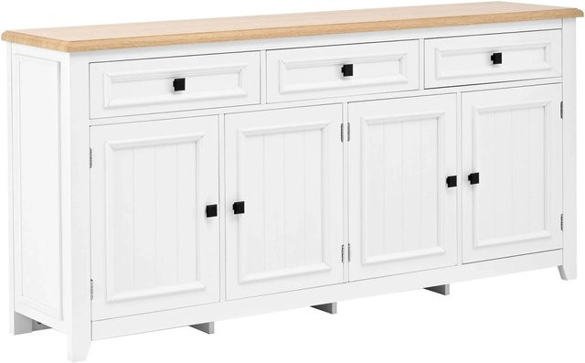 okwish Sideboard modern in Weiß mit Stauraum für dein Wohnzimmer B/T/H: 160 x 35 x 76 cm - Bild 1