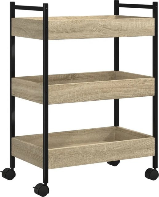 vidaXL Küchenwagen Sonoma-Eiche in Braun, B/T/H: 50 x 30 x 70 cm - Bild 1