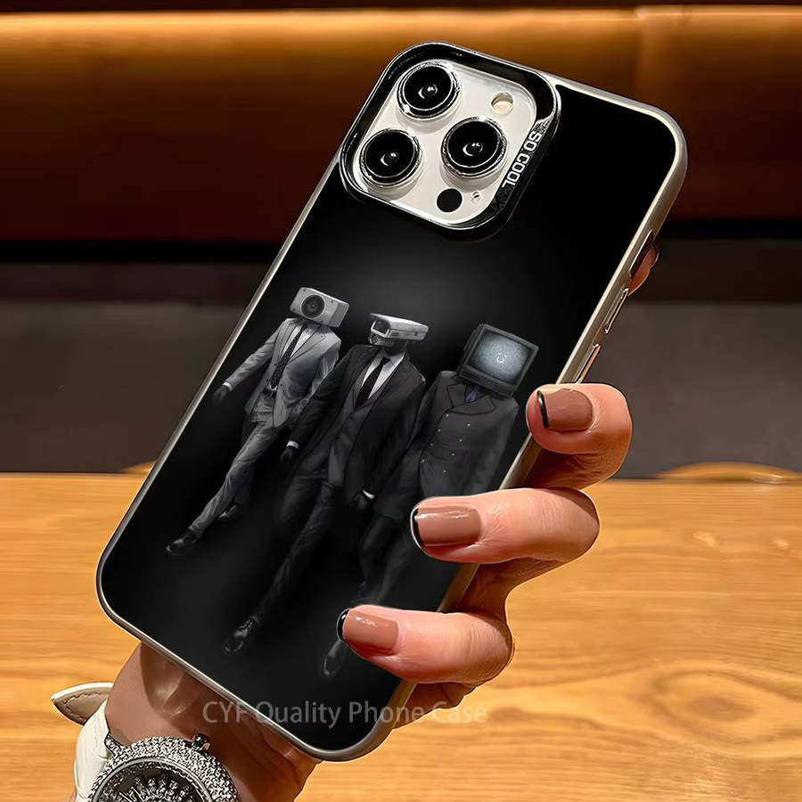 Skibidi T-Toilette Anime Handyhülle für Apple iPhone 11 12 13 14 15 16 Pro Max Plus in Schwarz - Bild 2