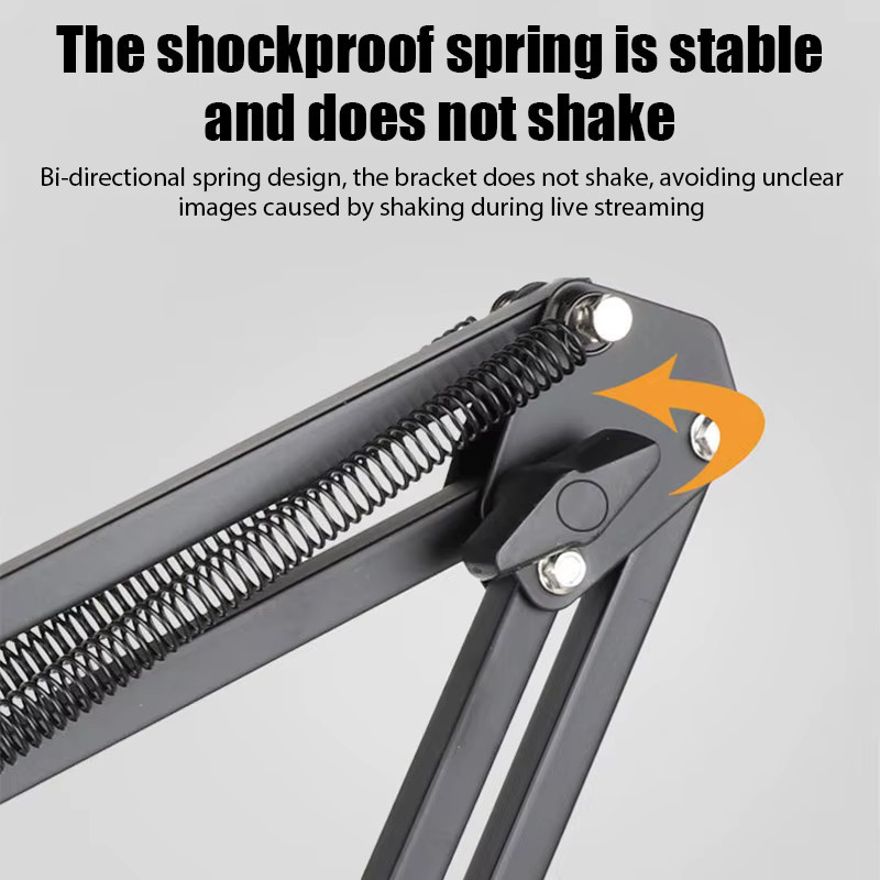 XMSJ Mikrofon Scherenarm Stativ Schwarz, Einstellbarer Desktop Mikrofon Clip Halter mit Ausziehbarem Cantilever-Arm - Bild 2