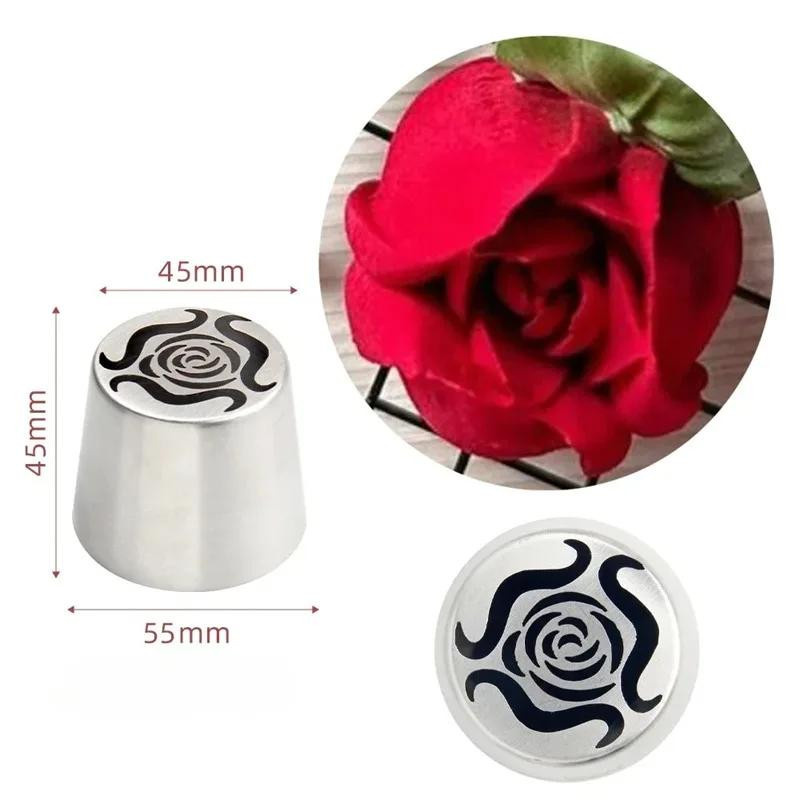 XYNN Dekorative Edelstahl Spritztüte für Rose-Blumen-Muster in Silber zur Kuchendekoration und zum Backen - Bild 2