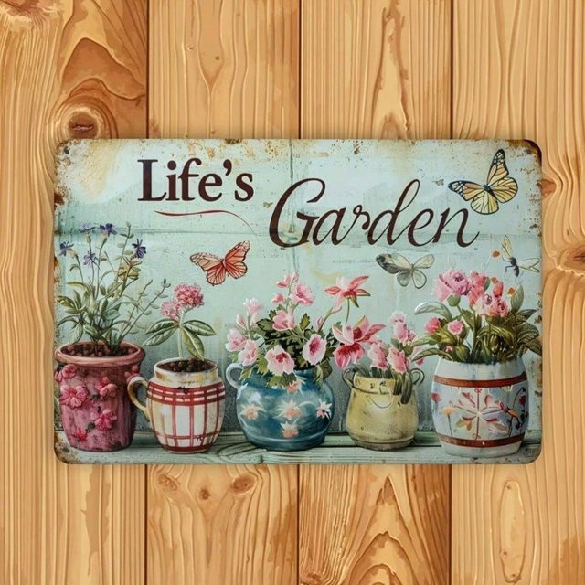 CIFBUY Vintage Metallblechschild Halloween Wanddekoration für Garten und Haus, B: 30,0 cm, H: 20,0 cm - Bild 1