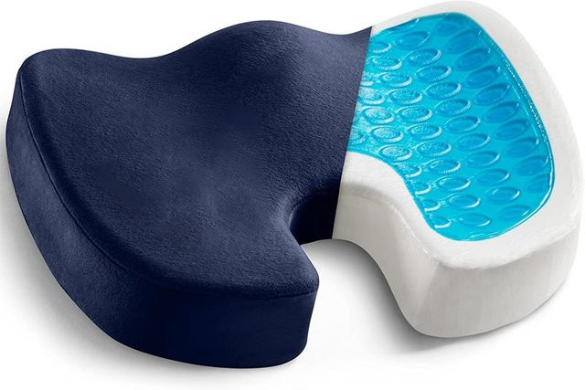 Rutschfestes Gel- und Memory-Schaum-Steißbeinkissen von Household supplies MH in Blau, B/B: 45 x 35 cm - Bild 1