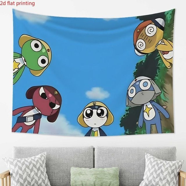 Wandteppich mit Frosch Keroro Gunso Anime Motiv von JMG Household Supplies, Mehrfarbig, Breite: 150 cm, Höhe: 200 cm - Bild 1