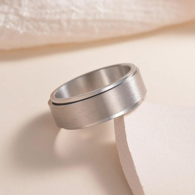 YIRAN Ringe Edelstahl, Silber, Unisex - Bild 1