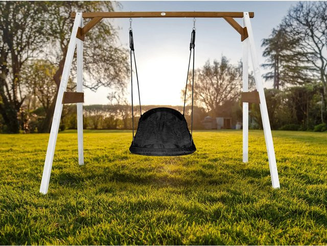 AXI Nestschaukel Roxy aus Hemlock-Holz in Weiß und Braun, B/T/H: 160 x 254 x 207 cm - Bild 1