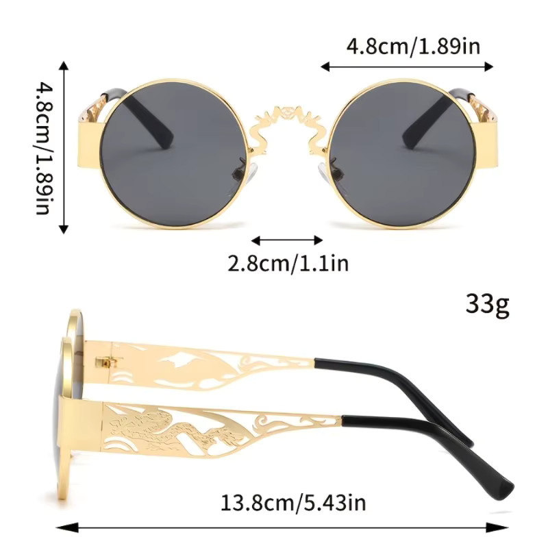 ZUIDID Korrektionsbrille, rund, Metall, Vollrand, gold - Bild 2