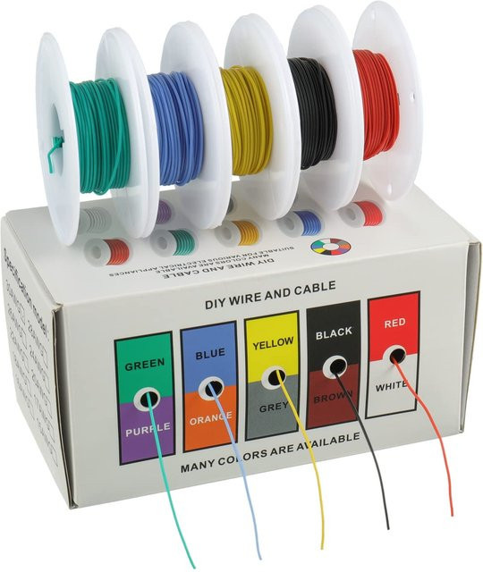 Beteno Set aus flexiblem Silikon-Elektro-Anschlussdraht, 28 AWG verzinnte Kupferdrähte, 5 Farben - Bild 1