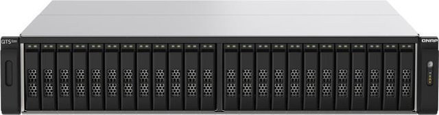 QNAP TS-H2490FU NAS-Server mit 24 Schächten, 128 GB RAM, 25 Gigabit Ethernet und NVMe PCI Express 3.0 x4 in Schwarz und Grau - Bild 1