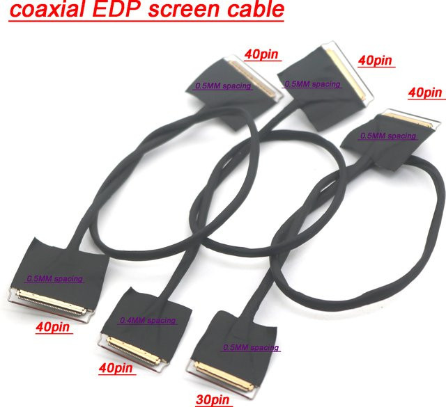 Koaxiales EDP-Displaykabel für 40-polige bis 30-polige LCD-Bildschirme, unterstützt 4K, 1080p und 2K, Typ-C oder DisplayPort zu EDP-Laufplatine, Schwarz - Bild 1