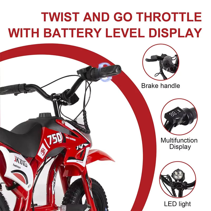 JKING C6 Kinder-Elektromotorrad, E-Bike, Rot - Bild 5