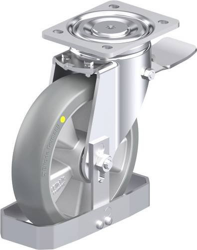 Blickle Stahlblech-Lenkrolle LH-ALTH 200K-ST-AS-CO-FS in Silber/Grau mit 200 mm Rad-Durchmesser und 800 kg Tragfähigkeit - Bild 1