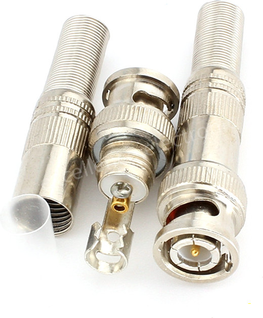 ZSDZFYLLK BNC Lötlose Stecker Q9 für HD-Video und Oszilloskop, 75-5 Ohm Überwachungskabel Anschlüsse, Silber - Bild 1