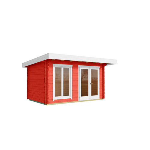 Lasita Gartenhaus Dorset 71 Flachdach in Schwedenrot lasiert, B/H/T: 460 x 238,95 x 360 cm - Bild 3