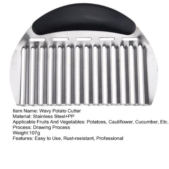 Pavo Kartoffelschneider aus Edelstahl in Silber mit gewelltem Klingendesign und ergonomischem Griff für Gemüse und Obst - Bild 8