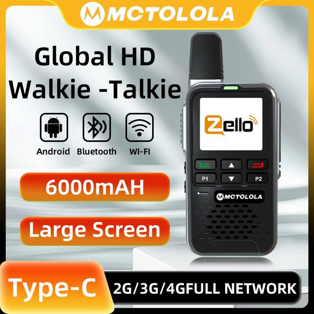Motorola 4G POC Zello Walkie-Talkie mit Android 8.1 System, Aluminiumlegierung, Schwarz, Wi-Fi und Bluetooth - Bild 1