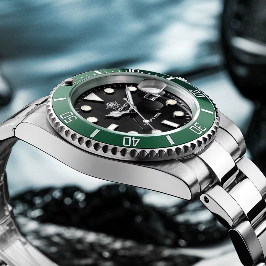 ADDIESDIVE Armbanduhr, Quarz, Edelstahl, Keramiklünette, Herren, Schwarz - Bild 2