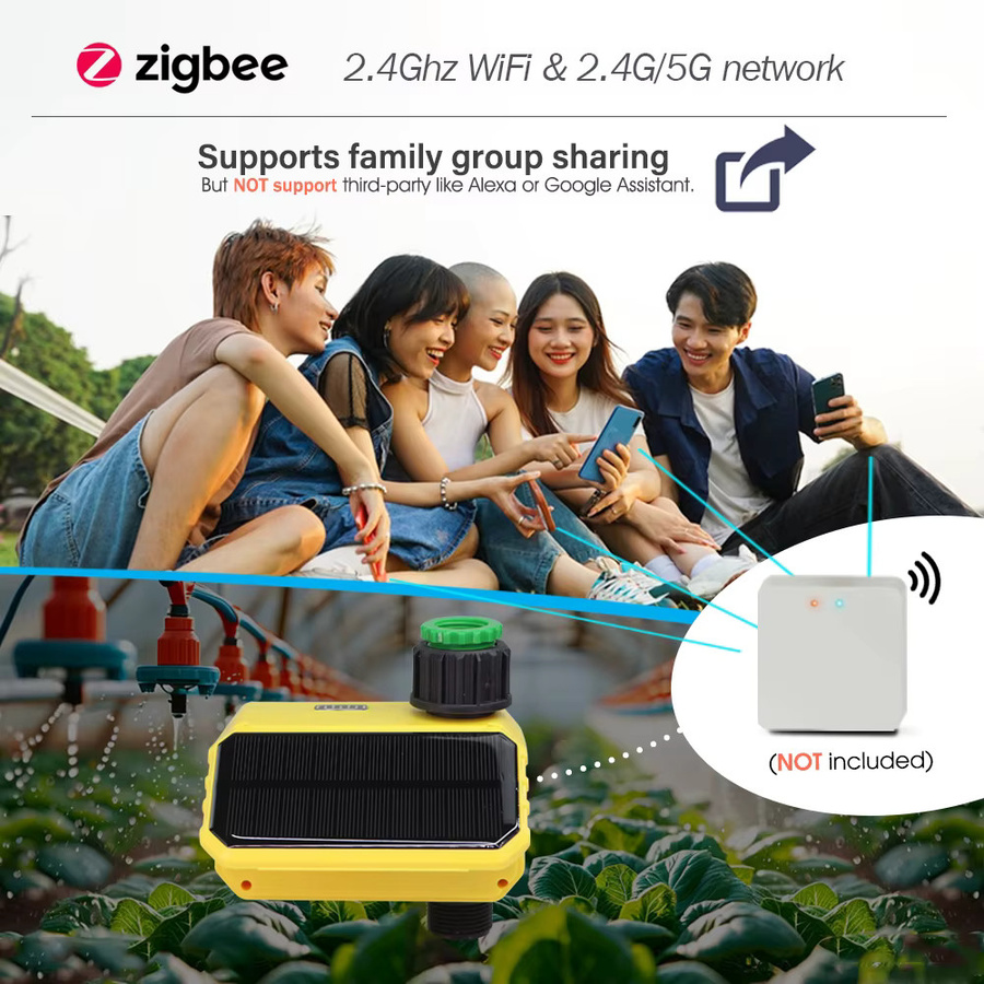 MUCIAKIE Zigbee Smart Irrigation Timer mit Solarbetrieb und Typ-C-Aufladung, 2000 mAh Akku, Regensensor und App-Steuerung für die automatische Gartenbewässerung - Bild 4
