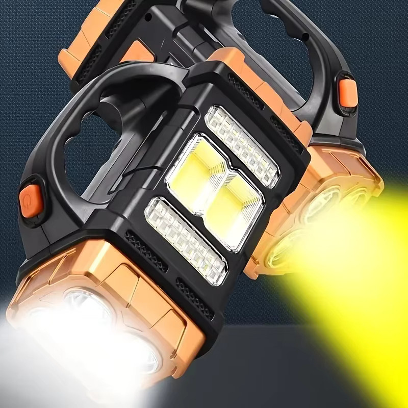 XIWANGFIRE Hochleistungs-LED-Taschenlampe mit Solar- und USB-Ladung, wasserdichte Camping-Taschenlampe in Schwarz - Bild 5
