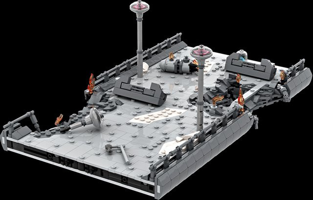 STERN Weltraum Brücke Szene Modellbausteine Set aus 1007 Teilen in Grau - Bild 1