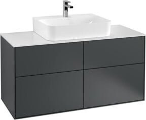 Villeroy & Boch Finion Waschtischunterschrank mit integrierter Wandbeleuchtung, Weiß lackiert, B: 120 cm, T: 60,3 cm, H: 50,1 cm - Bild 1
