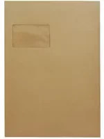 Soennecken Versandtasche DIN C4 mit Fenster braun aus Kraftpapier mit selbstklebendem Verschluss - Bild 1