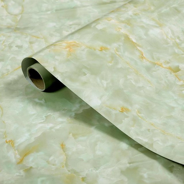 Selbstklebende Marmor Tapete von Chocolate Home in Grün, Ölresistente Küchenfolie aus PVC für Schränke und Tischplatten, Breite: 60 cm, Länge: 10 m - Bild 1