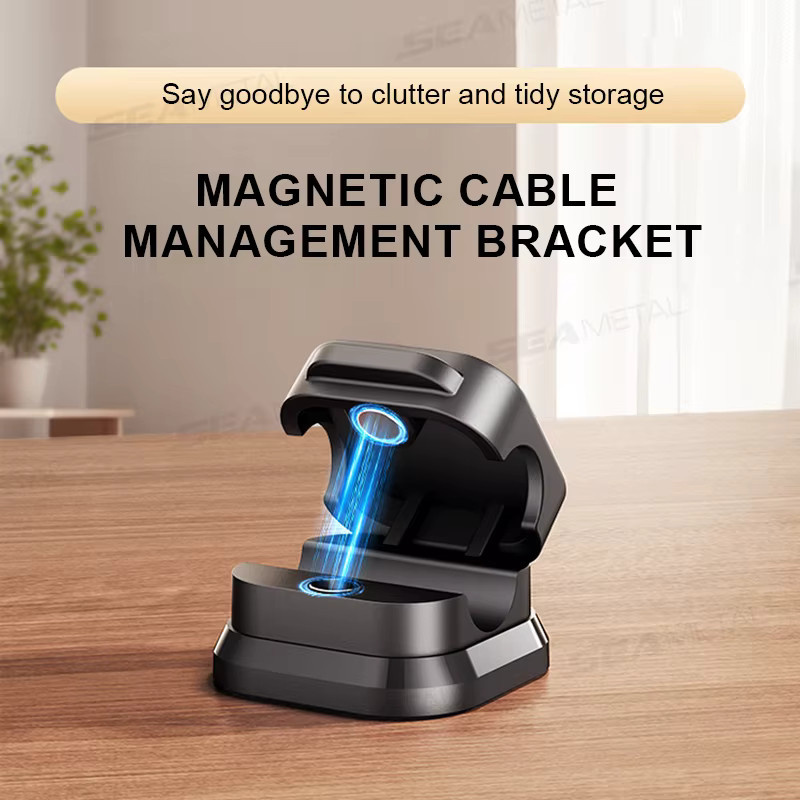 SEAMETAL 10 Stück Magnetische Kabelclips Selbstklebender Kabelhalter Organizer für Auto, Zuhause und Büro in Schwarz und Weiß - Bild 4