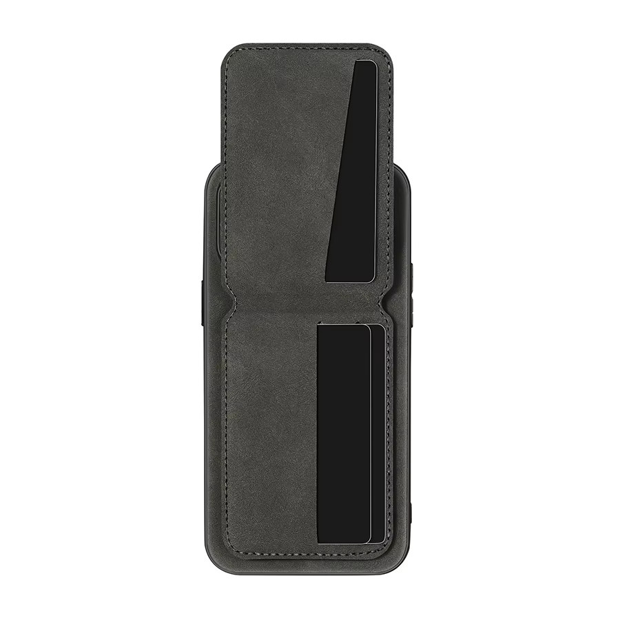 Luxuriöse Kunstleder-Handyhülle mit Kartensteckplatz für iPhone 17 16 E 15 14 Pro Max 13 in Schwarz - Bild 4