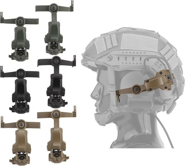 BOOIU Tactical Rail Headset Mount OPS CORE ARC/Wendy MLOK Rail Adapter für Helm Zubehör in Grün - Bild 1