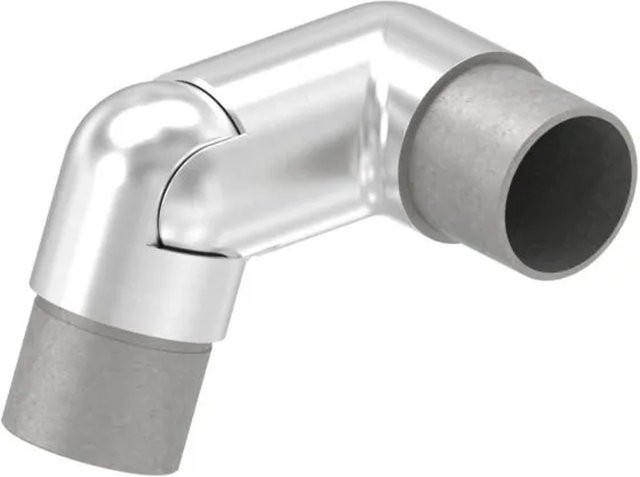 FeNau Gelenkstück aus V2A Edelstahl für Rohr Ø 42,4 x 2,0 mm, links geschliffen K240, Farbe Silber - Bild 1