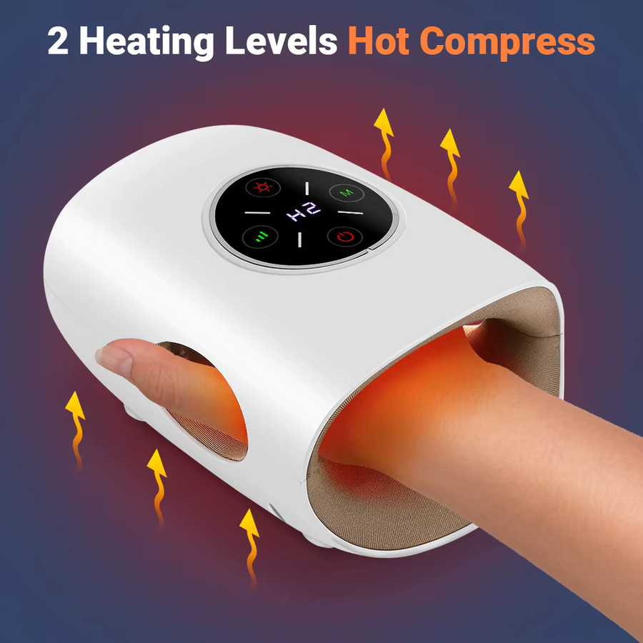 Hailicare Handmassagegerät mit Wärme und Luftkompression in Weiß, 4 Luftkissen, 3 Massagemodi und 5 Druckstufen mit LCD-Display - Bild 4